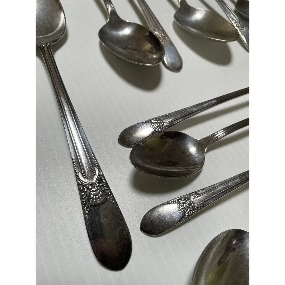Vintage Rogers Mfg. Co. Triumph Silver Plate Flatware 39 Pieces Forks Spoons